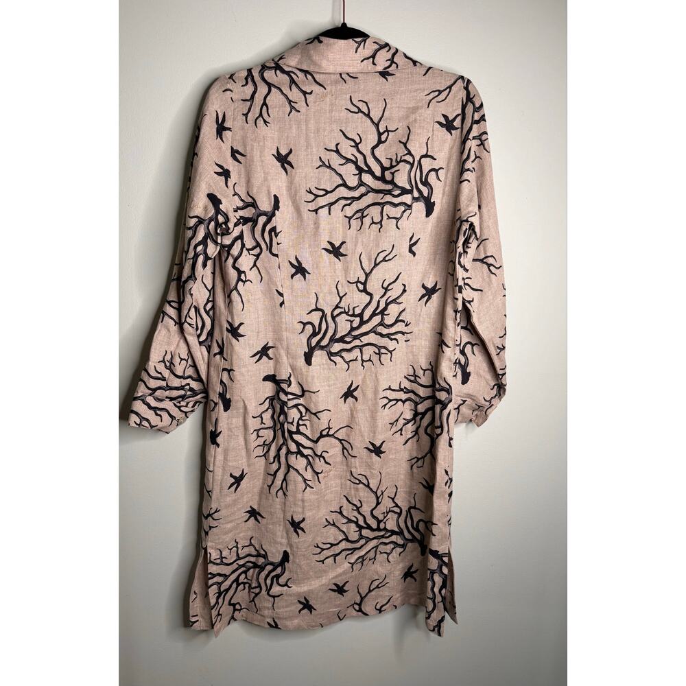Luisa Women’s Resortwear Made In Italy 100% Linen Beige Shirt Dress - Small - Picture 5 of 8